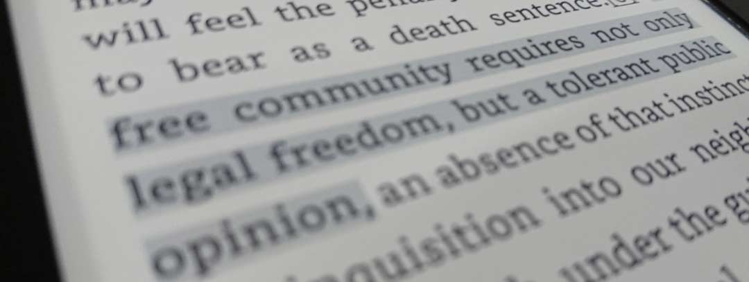 Free community requires not only legal freedom but a tolerant public opinion.