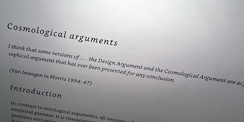 Cosmological Arguments: In Introduction